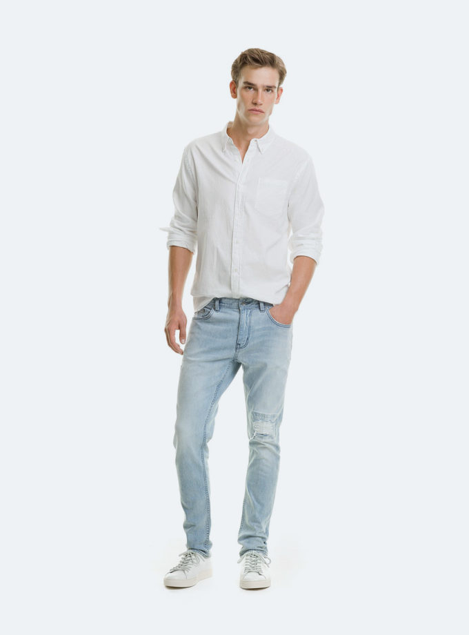 Slim Trapered Rip Jeans